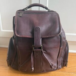 Claire Chase Uptown Backpack Brown Leather , Adjustable Straps